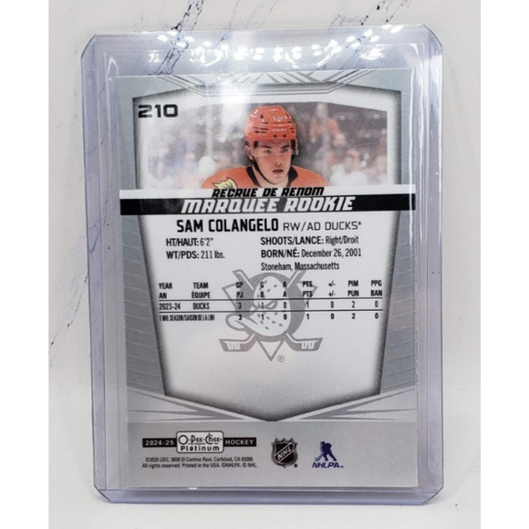 2024-25 O-Pee-Chee Platinum Sam Colangelo #210 RC Marquee Rookie - Picture 2 of 4